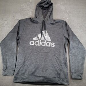 Adidas Mens Climawarm Hoodie Gray Heathered Sweatshirt XL